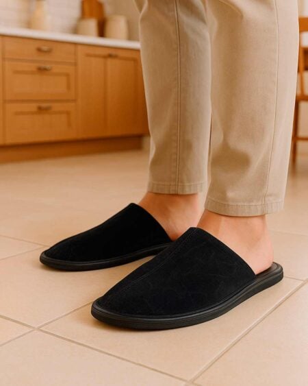 Pantuflas hombre Cuero negro