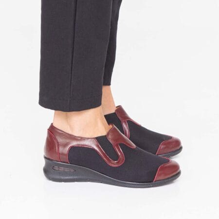 Zapatos mujer Elastiz urbano bordo
