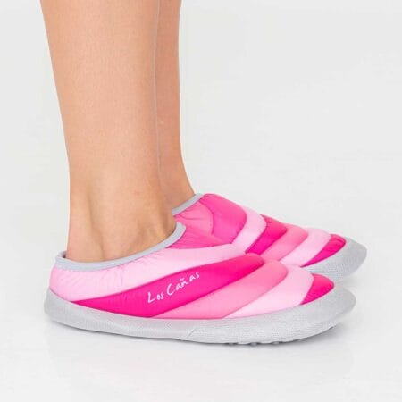 Pantuflas mujer de nylon rosa confort