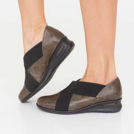 Zapatos mujer Coria cuero musgo