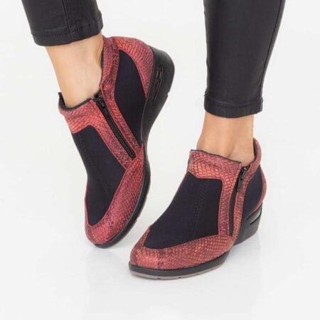 Botas cortas mujer Imelda elastizadas bordo
