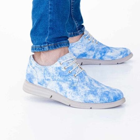Zapatillas hombre Mirko cuero celeste