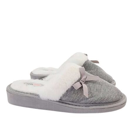 Pantuflas mujer de tela gris confort