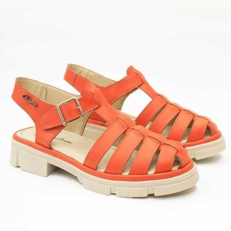 Sandalias mujer Ivana Claris cuero coral