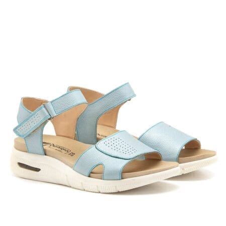 Sandalias mujer Pampa Gravagna cuero celestes