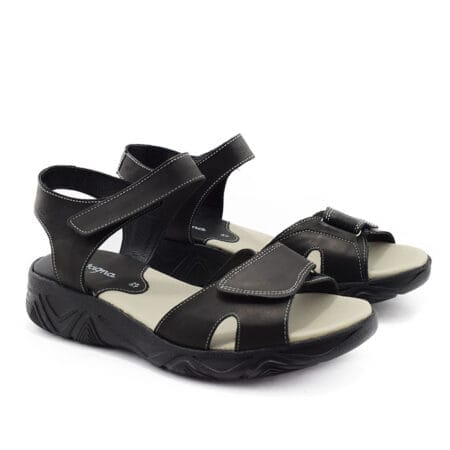 Sandalias mujer Perla Gravagna cuero negras