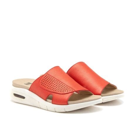 Zuecos mujer Air Gravagna cuero rojos