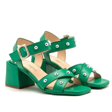 Sandalias mujer Guada Gravagna cuero verdes