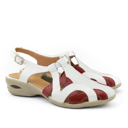 Zapatos calados mujer Bangkok cuero bordo