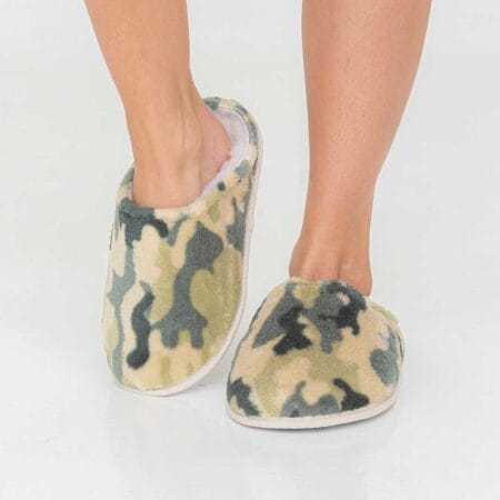 Pantuflas mujer de felpa confort camuflado