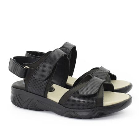 Sandalias mujer Lour Gravagna cuero negras