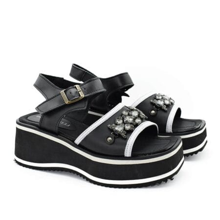 Sandalias mujer Fabiola Claris cuero negras