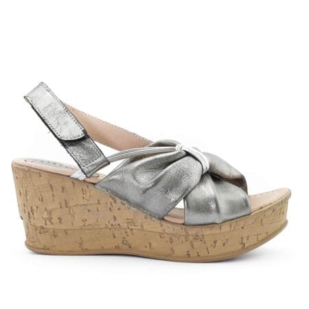 Sandalias mujer Lore Claris cuero peltre