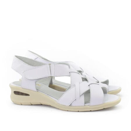 Sandalias mujer Laos cuero blancas