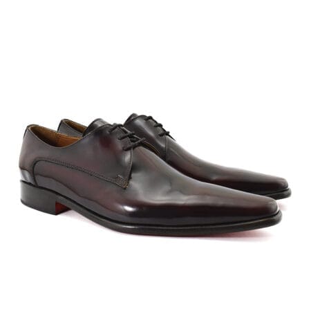 Zapatos de vestir hombre Nápoles cuero guinda