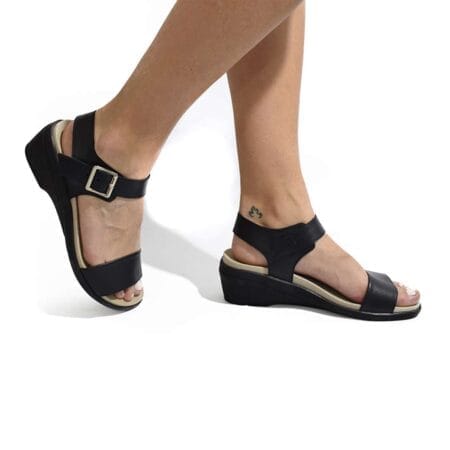 Sandalias mujer Daisy Gravagna cuero negras