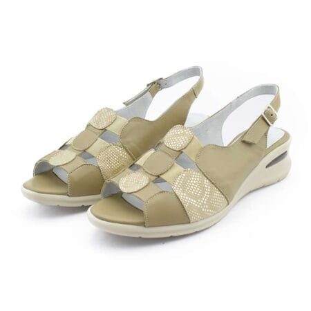 Sandalias mujer Lupe cuero beige