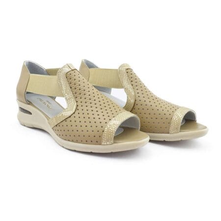 Sandalias mujer Alvania cuero beige