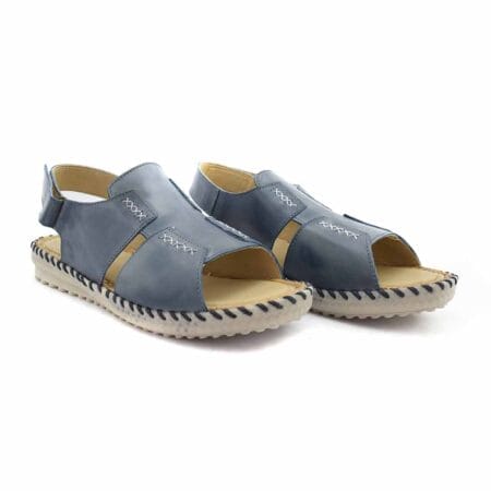 Sandalias mujer Sandy cuero azules