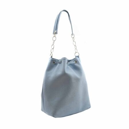 Cartera Donatella Gravagna cuero celeste