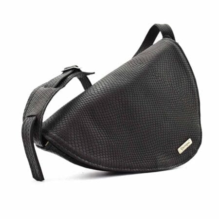 Bandolera Oslo Gravagna cuero negro reptil