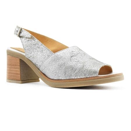 Sandalias mujer Nepal cuero plateadas