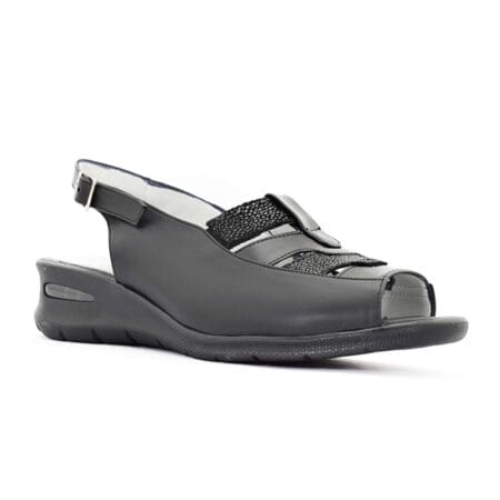 Sandalias mujer Consu cuero negras
