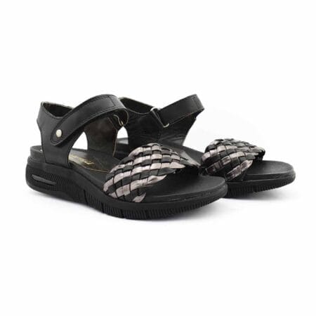 Sandalias mujer Ayluh cuero negras