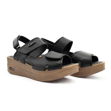 Sandalias mujer Sakura Claris cuero negras
