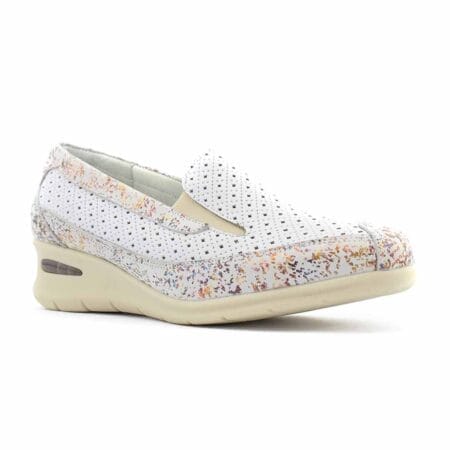 Mocasines mujer Pompeya cuero blancos