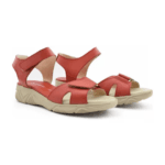Sandalias mujer Perla Gravagna cuero rojas