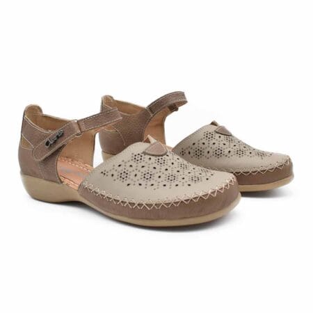Guarachas mujer Viviana Claris cuero visón