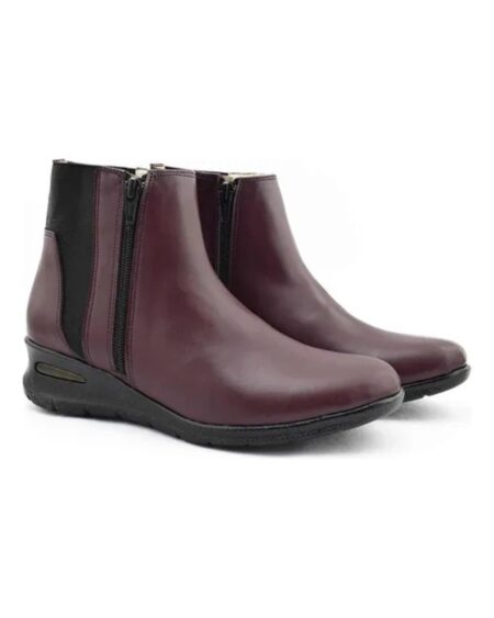 Botas mujer Adina cuero bordo
