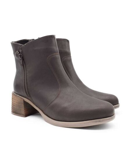 Botas mujer Camdy cuero marrón