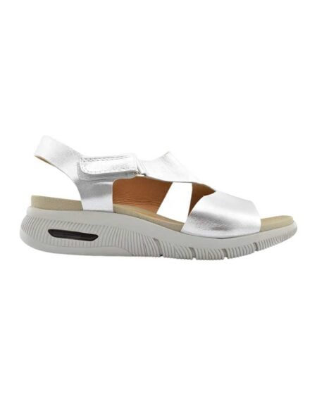 sandalias mujer tina cuero plata