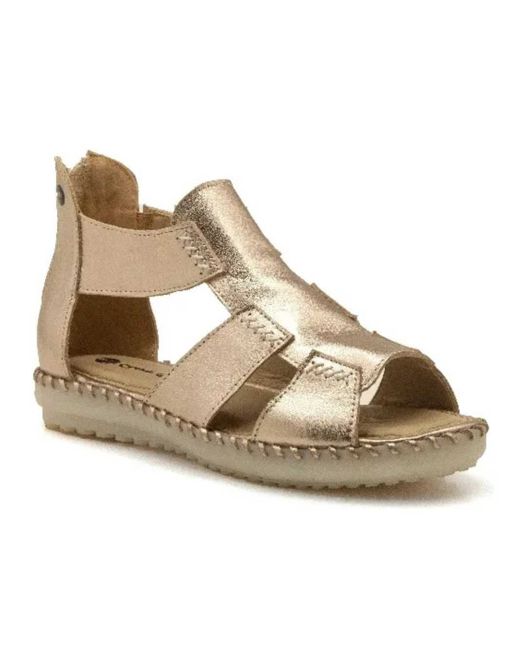 sandalias mujer nahir claris cuero champagne