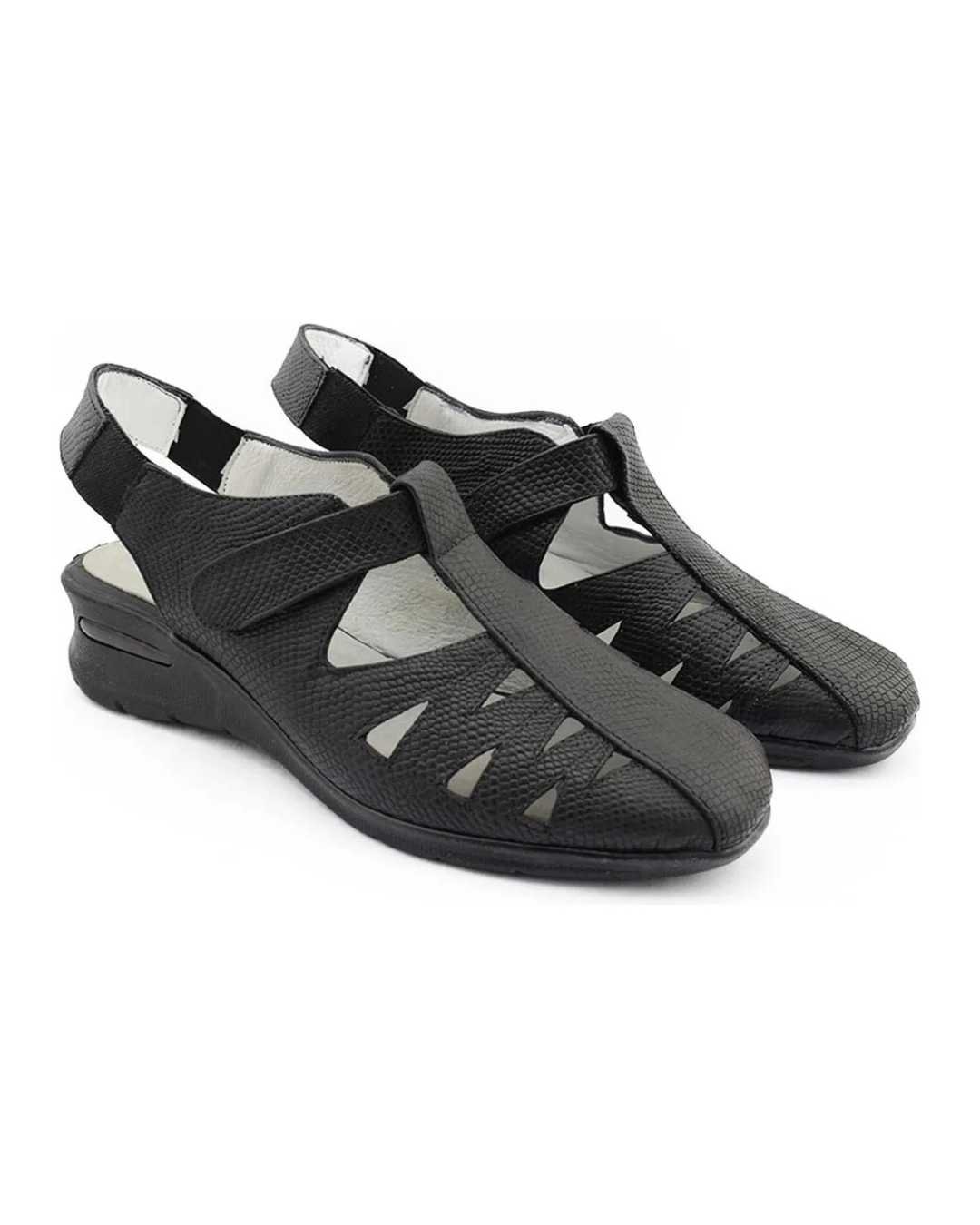 Zapatos calados mujer Malasia cuero negros sandalias mujer casia azaleia nude