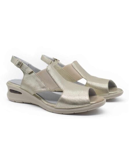 sandalias mujer jinna cuero plata