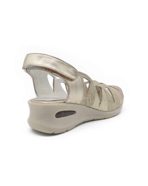 sandalias mujer calada georgia cuero oro
