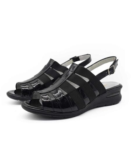 sandalias mujer roush cuero negras