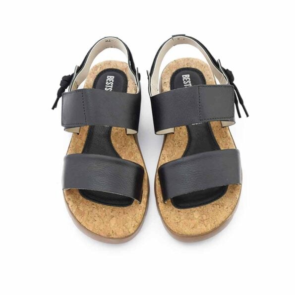 zuecos mujer catalena cuero negras