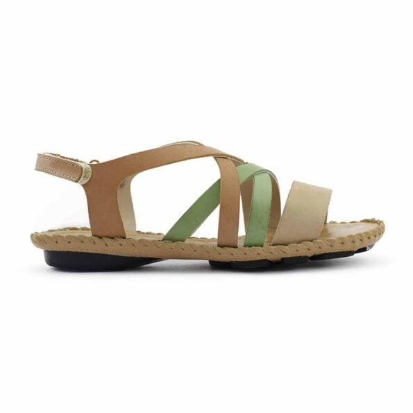 sandalias mujer gaela cuero negras visón