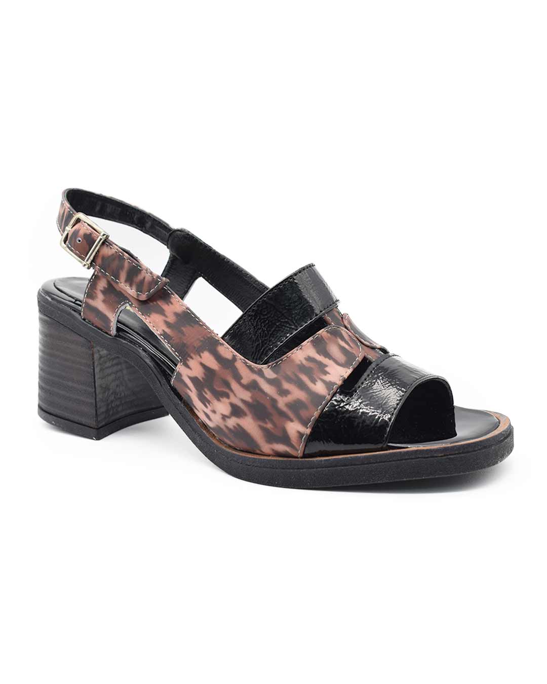 Sandalias mujer Quebec cuero animal print sandalias mujer lucero cuero rojas