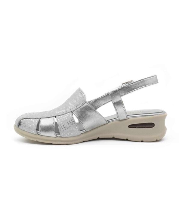 sandalias mujer jackie cuero plata