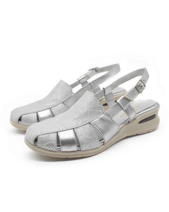 sandalias mujer jackie cuero plata