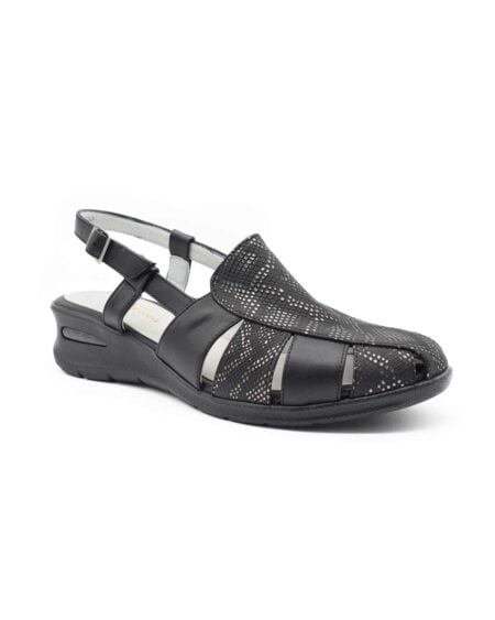 sandalias mujer jackie cuero negras