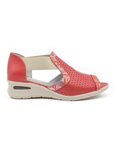 sandalias mujer alvania cuero rojo