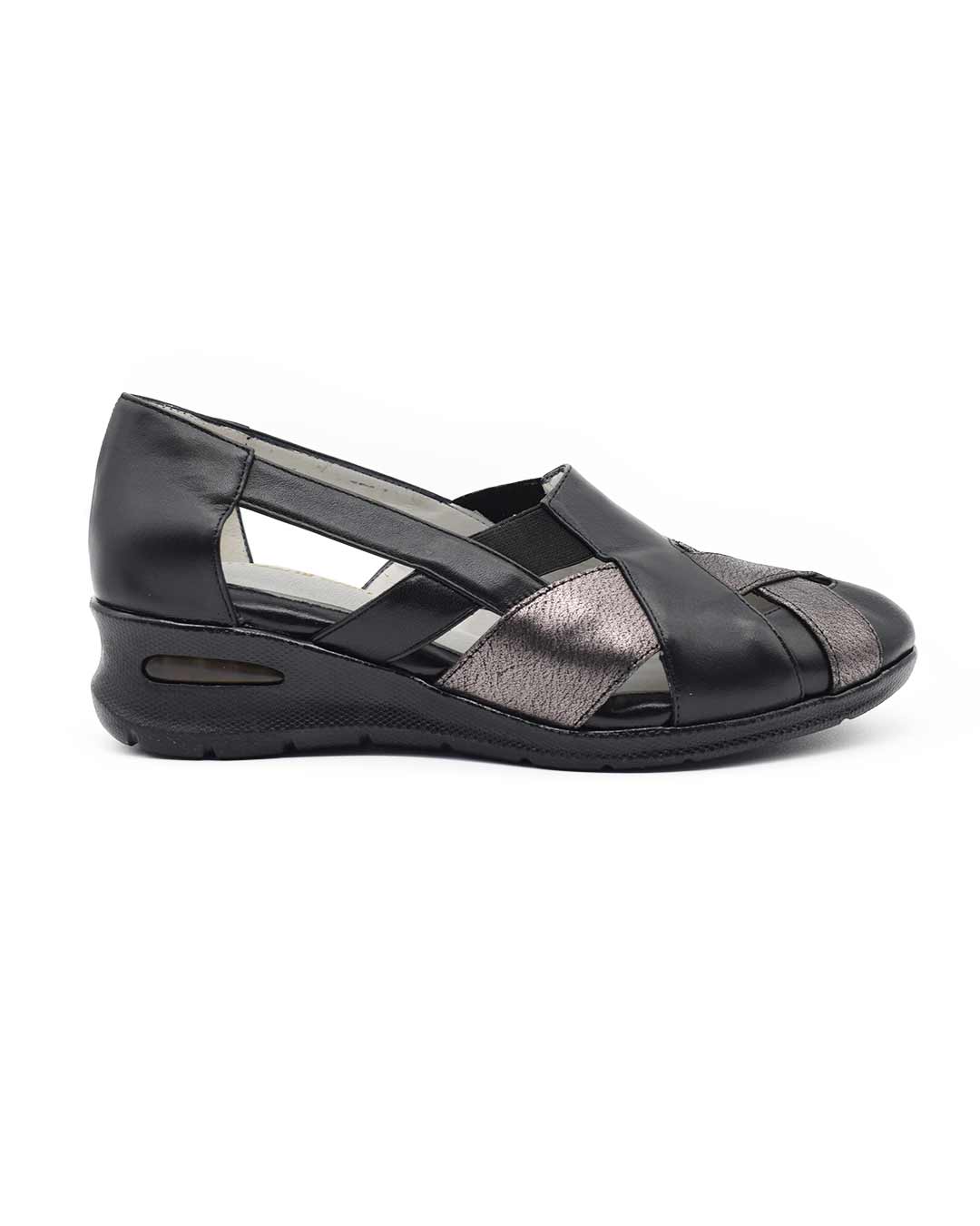 zapatos calados mujer pilar cuero negro