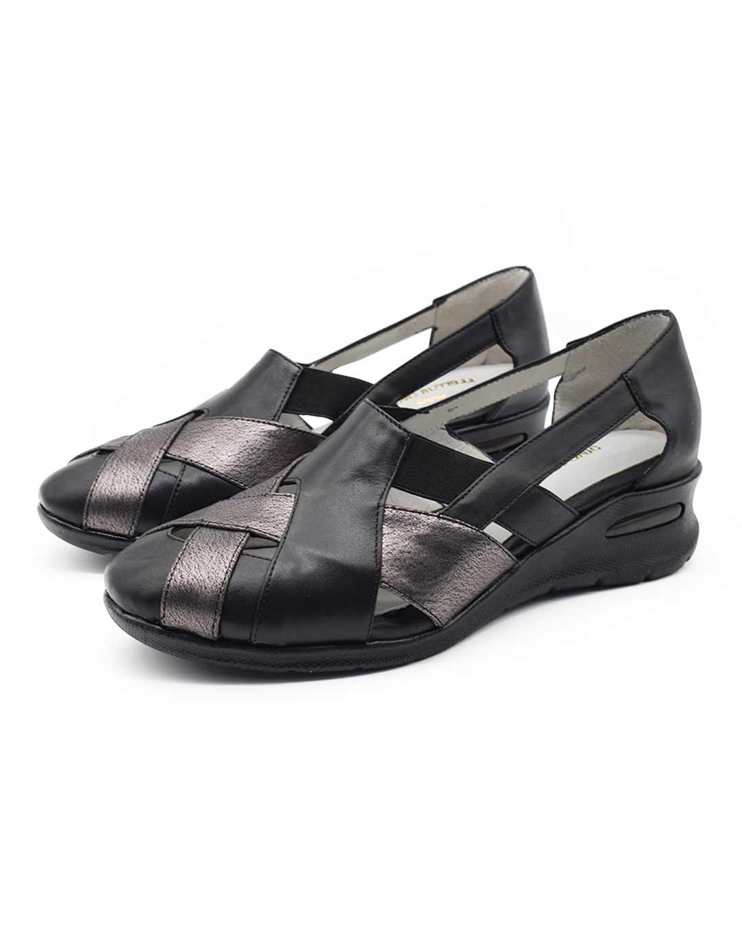 zapatos calados mujer pilar cuero negro