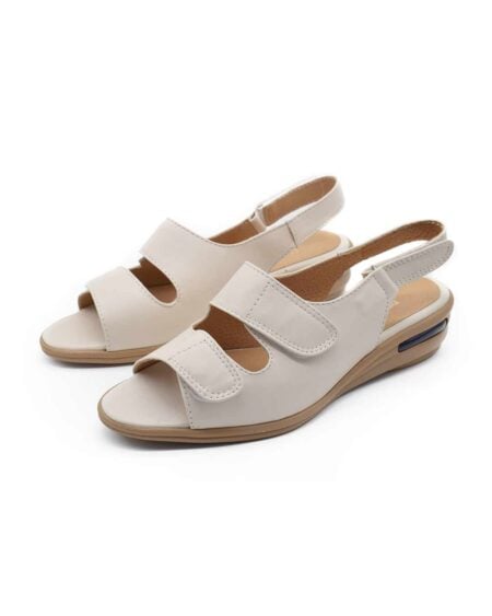 sandalias mujer rush cuero blanco
